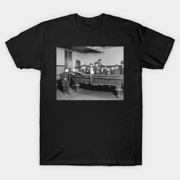 Boys Shooting Pool, 1909. Vintage Photo T-Shirt by historyphoto